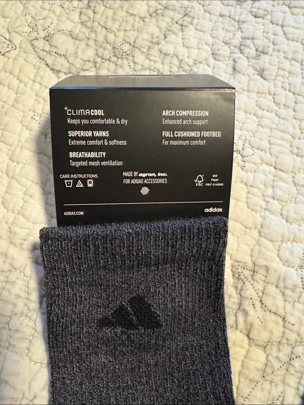 adidas Men's Athletic Crew Socks - Charcoal with Black Logo